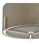 Lampa suspendata Santino Pendant Satin Chrome With Grey Cotton Shade