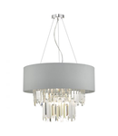 Lampa suspendata Halle 6 Light Pendant Grey Shade & Crystal