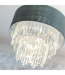 Lampa suspendata Halle 6 Light Pendant Grey Shade & Crystal