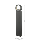 Pitic Reon Outdoor Post With Round Light Anthracite IP65 LED