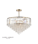 Plafoniera Laura Ashley Vienna 5lt Semi Flush Crystal & Antique Brass