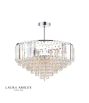 Plafoniera Laura Ashley Vienna 5lt Semi Flush Crystal & Polished Chrome