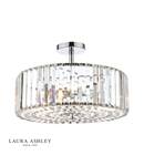 Plafoniera Laura Ashley Fernhurst 4lt Semi Flush Polished Chrome Glass