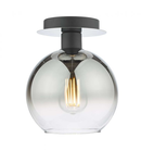 Plafoniera Lycia 1 Light Semi Flush Matt Black Ombre Smoked Glass