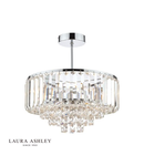 Plafoniera Laura Ashley Vienna 3lt Semi Flush Crystal & Polished Chrome