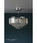 Plafoniera Laura Ashley Vienna 3lt Semi Flush Crystal & Polished Chrome