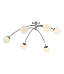 Plafoniera Puglia 6lt Semi Flush Polished Chrome Opal Glass