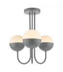 Plafoniera Andre 3 Light Semi Flush Grey Opal Glass