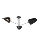 Plafoniera Sebastian 3 Light Semi Flush Matt Black Polished Chrome