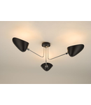 Plafoniera Sebastian 3 Light Semi Flush Matt Black Polished Chrome