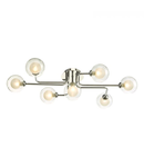 Plafoniera Reyna 7 Light Semi Flush Polished Chrome With Clear/Opal Glass