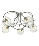 Plafoniera Onawa 5 Light Semi Flush Polished Chrome With Twisted Closed Glass