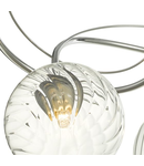 Plafoniera Onawa 3 Light Semi Flush Polished Chrome With Twisted Closed Glass