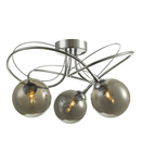 Plafoniera Onawa 3 Light Semi Flush Polished Chrome With Smoked Glass