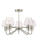 Plafoniera Keta 5 Light Semi Flush Satin Chrome & Polished Chrome