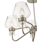 Plafoniera Keta 5 Light Semi Flush Satin Chrome & Polished Chrome