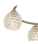 Plafoniera Nakita 6 Light Semi Flush Antique Brass With Dimpled Glass