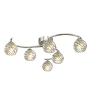 Plafoniera Nakita 6 Light Semi Flush Polished Chrome With Twisted Open Glass