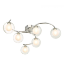 Plafoniera Nakita 6 Light Semi Flush Polished Chrome With Clear/Opal Glass