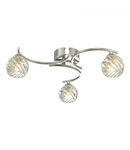 Plafoniera Nakita 3 Light Semi Flush Polished Chrome With Twisted Open Glass