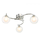 Plafoniera Nakita 3 Light Semi Flush Polished Chrome With Clear/Opal Glass