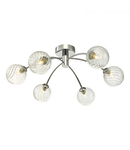 Plafoniera Izzy 6lt Semi Flush Polished Chrome Twisted Glass