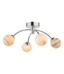 Plafoniera Izzy 4 Light Semi Flush Polished Chrome Planet Glass