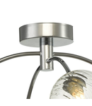 Plafoniera Izzy 4 Light Semi Flush Polished Chrome Twisted Glass