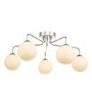 Plafoniera Feya 5 Light Semi Flush Polished Chrome Opal Glass