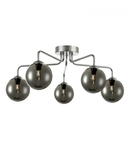 Plafoniera Feya 5 Light Semi Flush Polished Chrome Smoked Glass