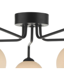 Plafoniera Feya 5 Light Semi Flush Matt Black Opal Glass