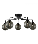 Plafoniera Feya 5 Light Semi Flush Matt Black Smoked Glass