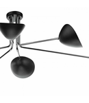 Plafoniera Krug 6lt Semi Flush Black & Polished Chrome