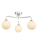 Plafoniera Feya 3 Light Semi Flush Polished Chrome Opal Glass