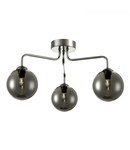 Plafoniera Feya 3 Light Semi Flush Polished Chrome Smoked Glass