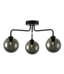 Plafoniera Feya 3 Light Semi Flush Matt Black Smoked Glass