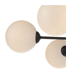 Plafoniera Cohen 7 Light Semi Flush Matt Black Opal Glass