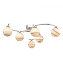 Plafoniera Atiya 6 Light Semi Flush Polished Chrome With Planet Style Glass