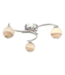 Plafoniera Atiya 3 Light Semi Flush Polished Chrome With Planet Style Glass