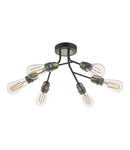 Plafoniera Remy 6 Light Semi Flush Black & Antique Brass