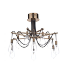 Plafoniera Scroll 10 Light Semi Flush Copper