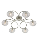 Plafoniera Leysha 6lt Semi Flush Satin Nickel & Glass