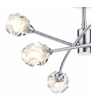 Plafoniera Seattle 6lt Semi Flush Satin Chrome & Sculptured Glass