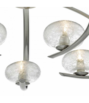 Plafoniera Leighton 5lt Semi Flush Satin Chrome & Sugar Cane Glass