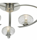 Plafoniera Leighton 3 Light Semi Flush Satin Chrome Glass