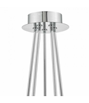 Plafoniera Jensine 5lt Semi Flush Polished Chrome & Faceted Glass