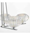 Plafoniera Jensine 5lt Semi Flush Polished Chrome & Faceted Glass