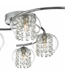 Plafoniera Elma 6lt Semi Flush Polished Chrome & Crystal