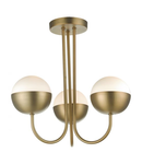 Plafoniera Andre 3 Light Semi Flush Aged Brass Opal Glass