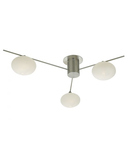 Plafoniera Jasper 3 Light Semi Flush Satin Nickel Opal glass